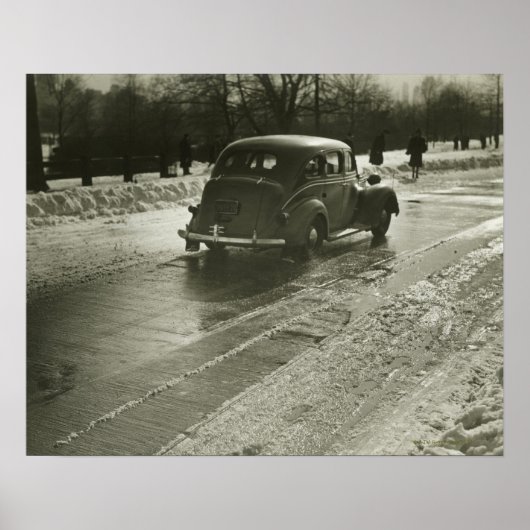 Auto auf der Straße Poster (Vorne)