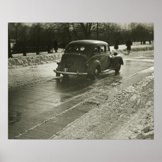 Auto auf der Straße Poster (Vorne)