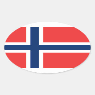 Auto-Aufkleber   der norwegischen Flagge ovale Ovaler Aufkleber