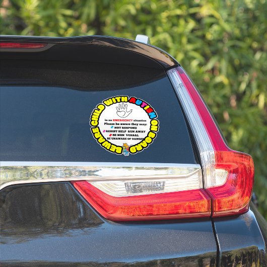 Auto-Aufkleber 'Kind mit Autismus an Bord' Aufkleber (Auto Seite)