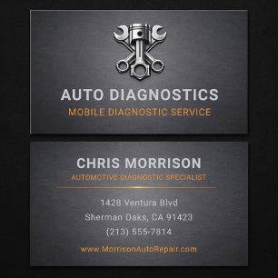 Auto Automobil Diagnostik Reparatur Metallisch Visitenkarte