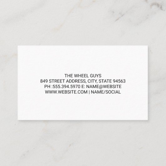 Auto-Autoreifen Schachtel Visitenkarte (Rückseite)