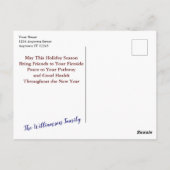 Auto Black and White Photo With Holly Frame Photo Postkarte (Rückseite)