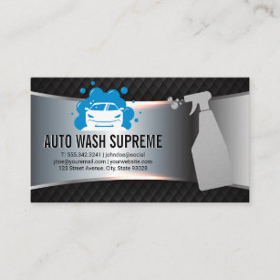 Auto-Blasen-Logo   Autowaschansprühflasche Visitenkarte
