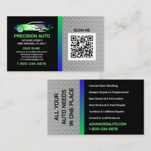 Auto Body Custom Paint Detection Collison QR Code Visitenkarte