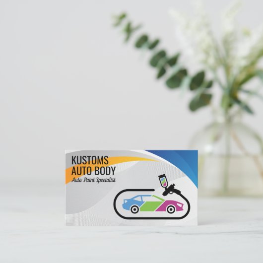 Auto Body Paint Services | Techniker Visitenkarte (Stehend Vorderseite)