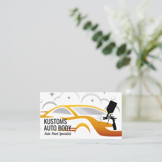 Auto Body Paint Services | Techniker Visitenkarte (Stehend Vorderseite)