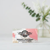 Auto Body Paint Shop | Auto-Tech-Logo Visitenkarte (Stehend Vorderseite)