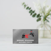 Auto Body Paint Shop | Spray-Paint-Logo Visitenkarte (Stehend Vorderseite)