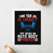 Auto Body Painter harter Job Mitteilungskarte (Vorderseite/Rückseite Beispiel)