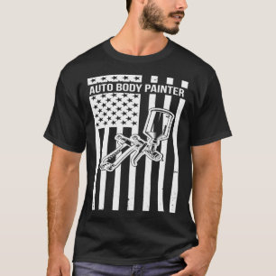 Auto Body Painter US Flag Automotive Painter T-Shirt