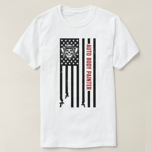 Auto Body Painter US Flag Automotive Painter T-Shirt (Design vorne)