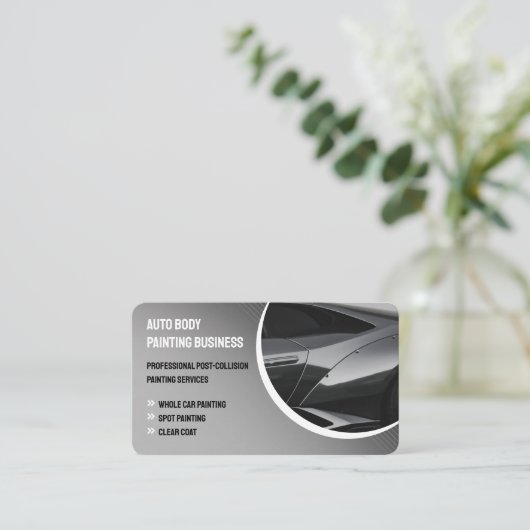 Auto Body Painting | Berufliches modernes Unterneh Visitenkarte (Stehend Vorderseite)