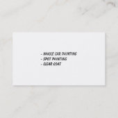 Auto Body Painting | Klasse Schwarz-weiß Visitenkarte (Rückseite)