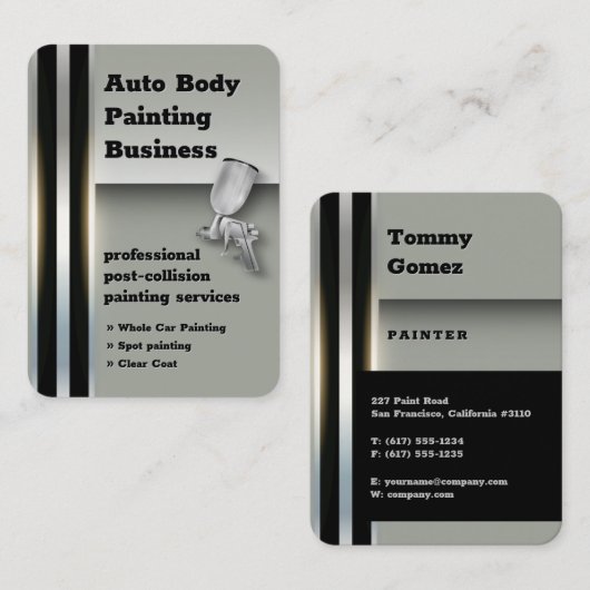 Auto Body Painting Metallic | BERUFLICH Visitenkarte (Vorne/Hinten)