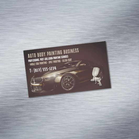 Auto Body Painting | Modernes Beruflich Magnetische Visitenkarte (Beispiel)