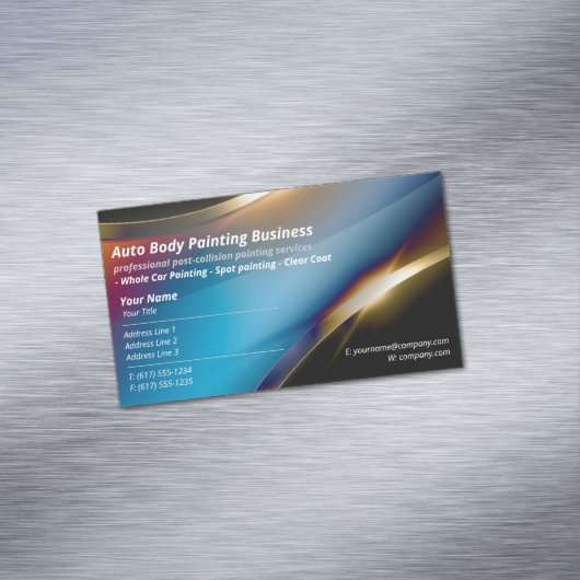 Auto Body Painting | Modernes Beruflich Magnetische Visitenkarte (Beispiel)