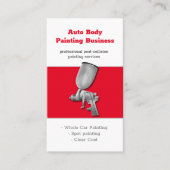 Auto Body Painting | Modernes Rot Visitenkarte (Vorderseite)