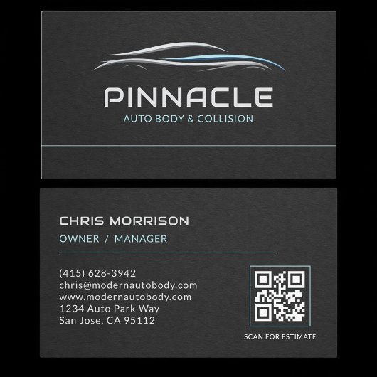 Auto Body QR Code Professional Visitenkarte
