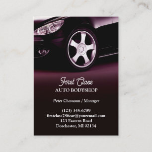 Auto Body Shop Chubby Business Card Visitenkarte