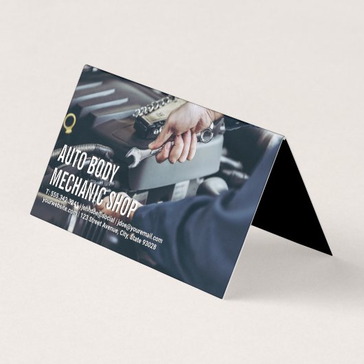 Auto Body Shop | Mechanische Arbeiten Visitenkarten (Vorderseite)