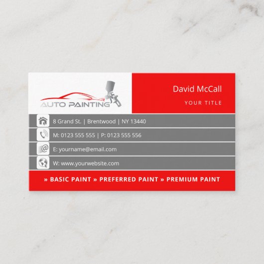 Auto Body Shop & Painting | Paint Sprayer Visitenkarte (Vorderseite)