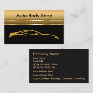Auto Body Shop Schwarze und goldene Visitenkarten Visitenkarte