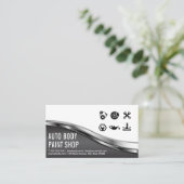 Auto Body Shop | Symbole für den Kfz-Dienst Visitenkarte (Stehend Vorderseite)