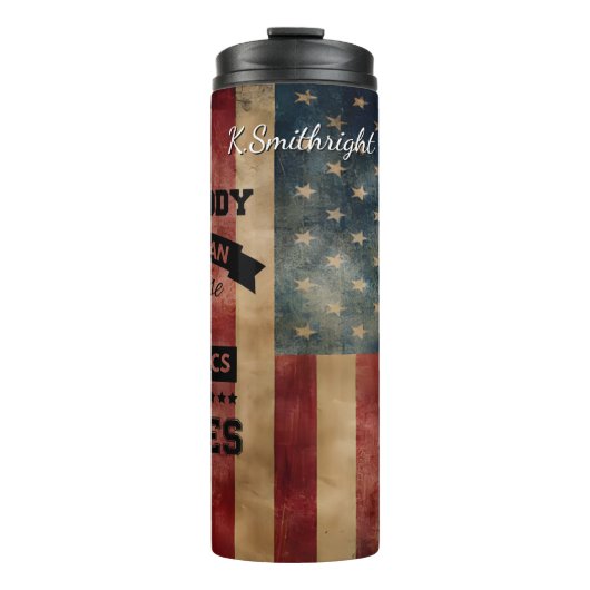 Auto Body Technician American Flag Thermosbecher (Vorderseite)