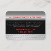 Auto Body Work Custom Car Paint Detection Collison Visitenkarte (Rückseite)