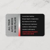 Auto Body Work Custom Car Paint Detection Collison Visitenkarte (Rückseite)