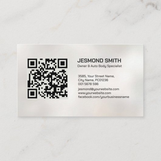 Auto Body Work Custom Car Paint Visitenkarte (Rückseite)