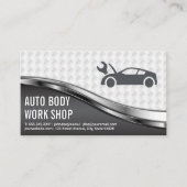 Auto Body Work Shop | Car-Logo mit Wrench Visitenkarte (Vorderseite)