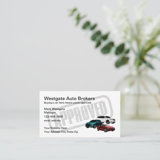Auto Broker Car Händler Visitenkarte (Stehend Vorderseite)