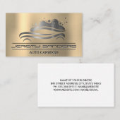 Auto Bubble Wash | Gold Metallic Visitenkarte (Vorne/Hinten)
