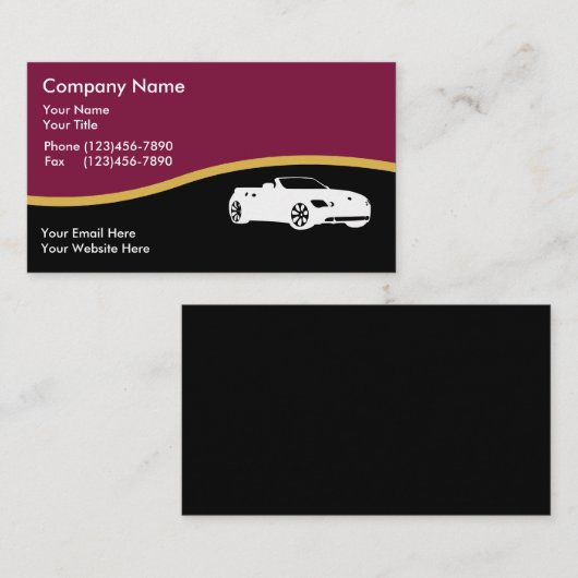 Auto Business Cards Visitenkarte (Vorne/Hinten)