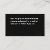 Auto Business Cards Visitenkarte (Rückseite)