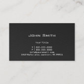 Auto Car Beruflicher schwarzer Kohlenstofffaser Visitenkarte (Rückseite)