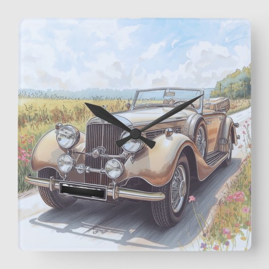 AUTO CAR DESIGN QUADRATISCHE WANDUHR (Vorderseite)