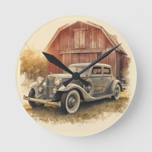 AUTO CAR DESIGN RUNDE WANDUHR (Vorderseite)