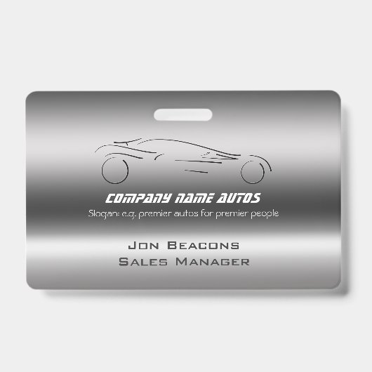 Auto Car on Brushed Steel - Sportscar-Vorlage Ausweis (Front)