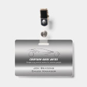Auto Car on Brushed Steel - Sportscar-Vorlage Ausweis (Front with Clip)
