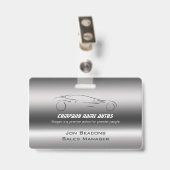 Auto Car on Brushed Steel - Sportscar-Vorlage Ausweis (Back with Clip)