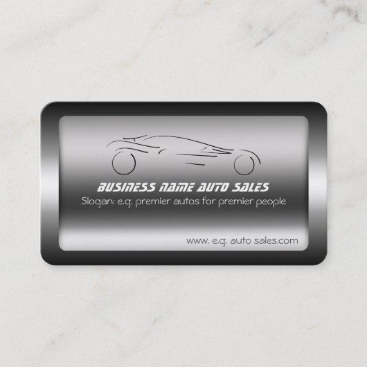 Auto Car on Brushed Steel - Sportscar-Vorlage Visitenkarte (Vorderseite)