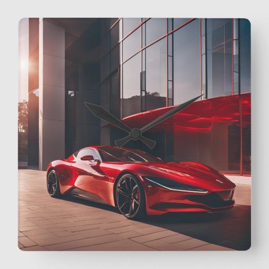 AUTO CAR QUADRATISCHE WANDUHR (Vorderseite)