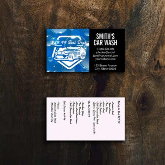 Auto Car Wash Logo | Seifenblasen Visitenkarte