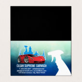 Auto Car Wash | Reinigungsmittel Visitenkarten (Außenseite Aufgefaltet)
