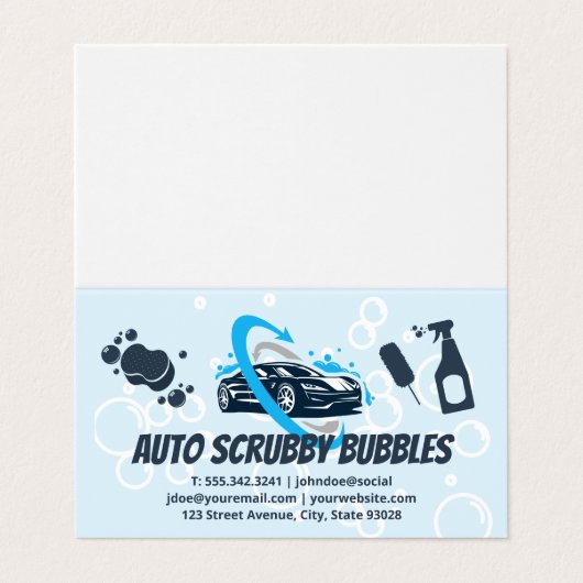 Auto Car Wash | Reinigungsmittel Visitenkarten (Außenseite Aufgefaltet)