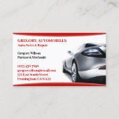 Auto Cars Business Card Visitenkarte (Vorderseite)