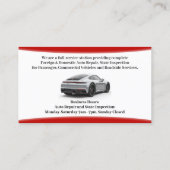 Auto Cars Business Card Visitenkarte (Rückseite)